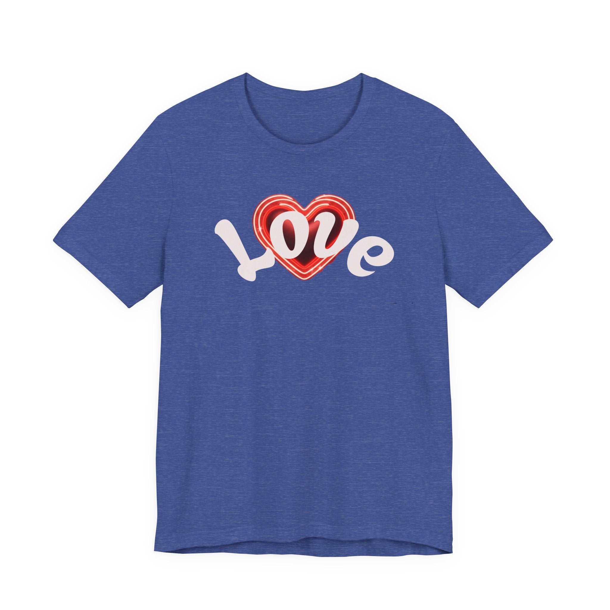Love Glow Graphic Tee - Retro Red Heart Graphic Design T-Shirt