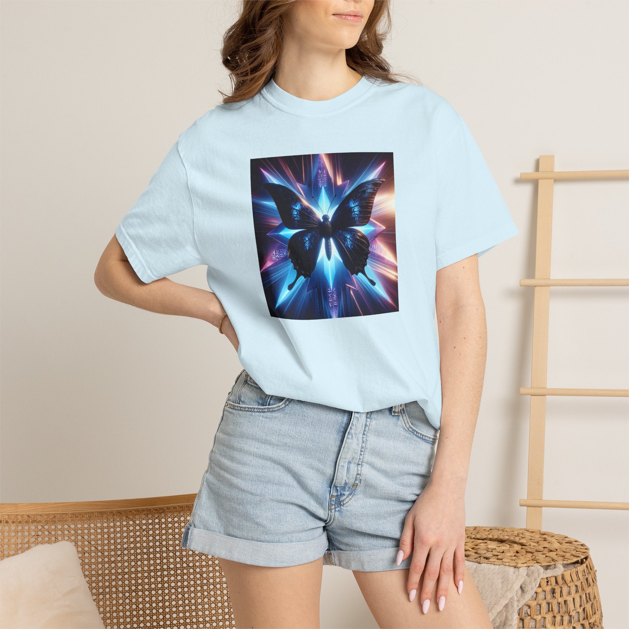 Butterfly Nebula T-Shirt — Cosmic Blue Vaporwave Graphic Tee