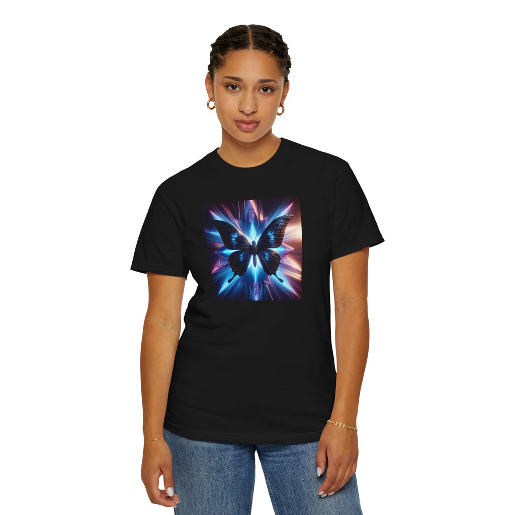 Butterfly Nebula T-Shirt — Cosmic Blue Vaporwave Graphic Tee