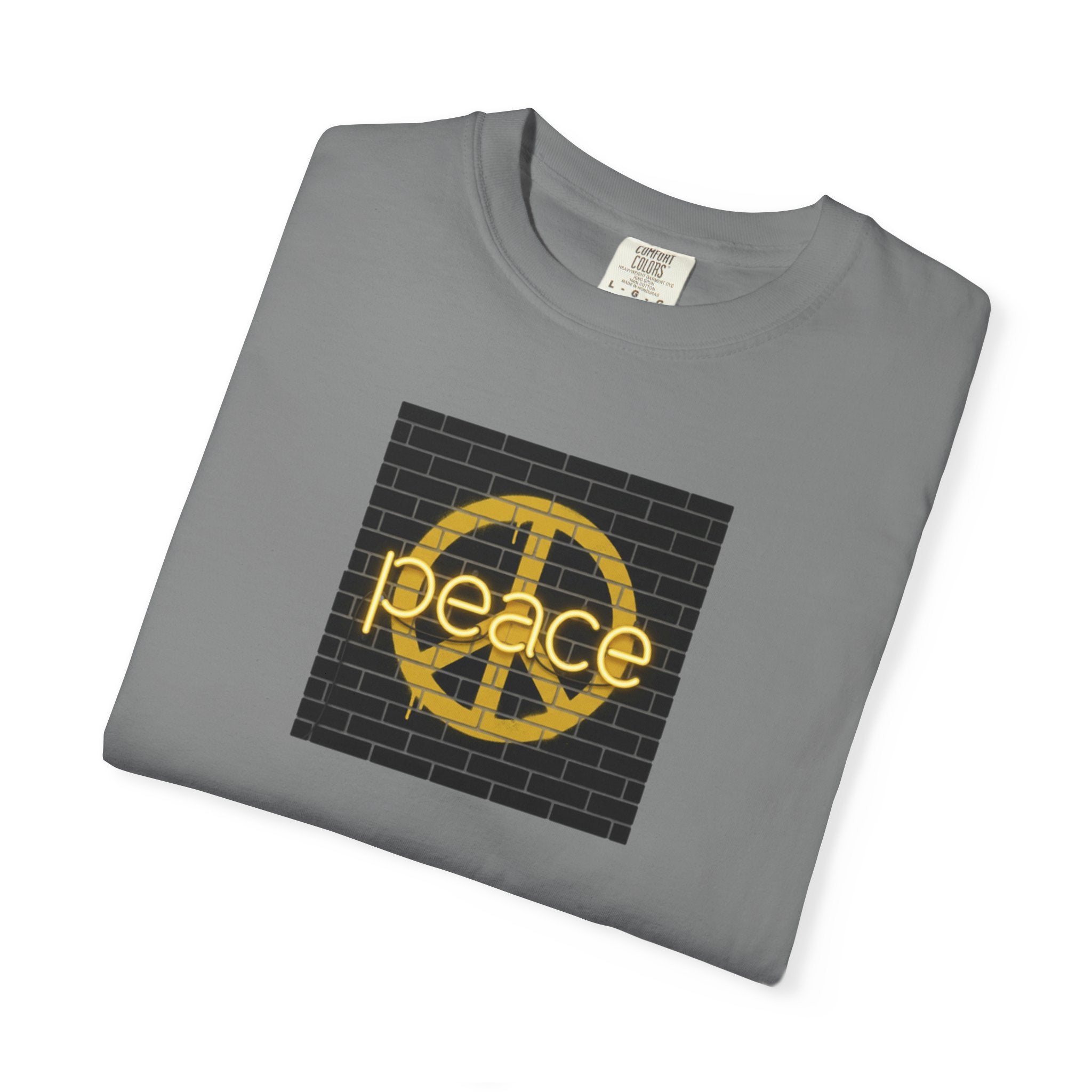 Golden Peace Neon Graphic T-Shirt