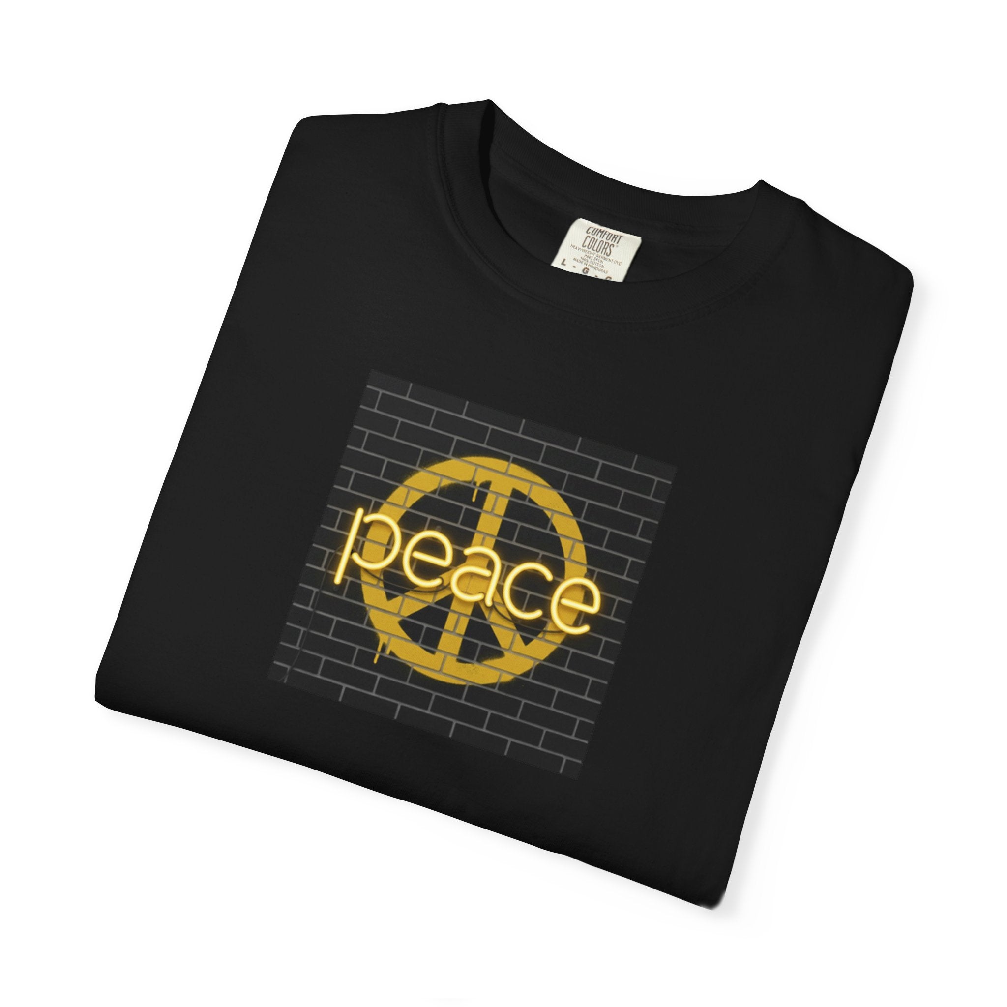 Golden Peace Neon Graphic T-Shirt