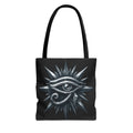 Eye of Horus Silver Starburst Tote Bag — Mystical Egyptian Symbol Graphic Design