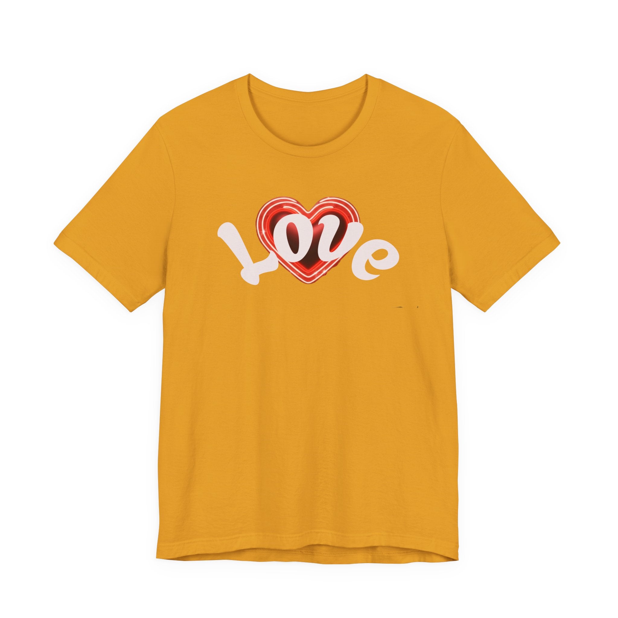 Love Glow Graphic Tee - Retro Red Heart Graphic Design T-Shirt