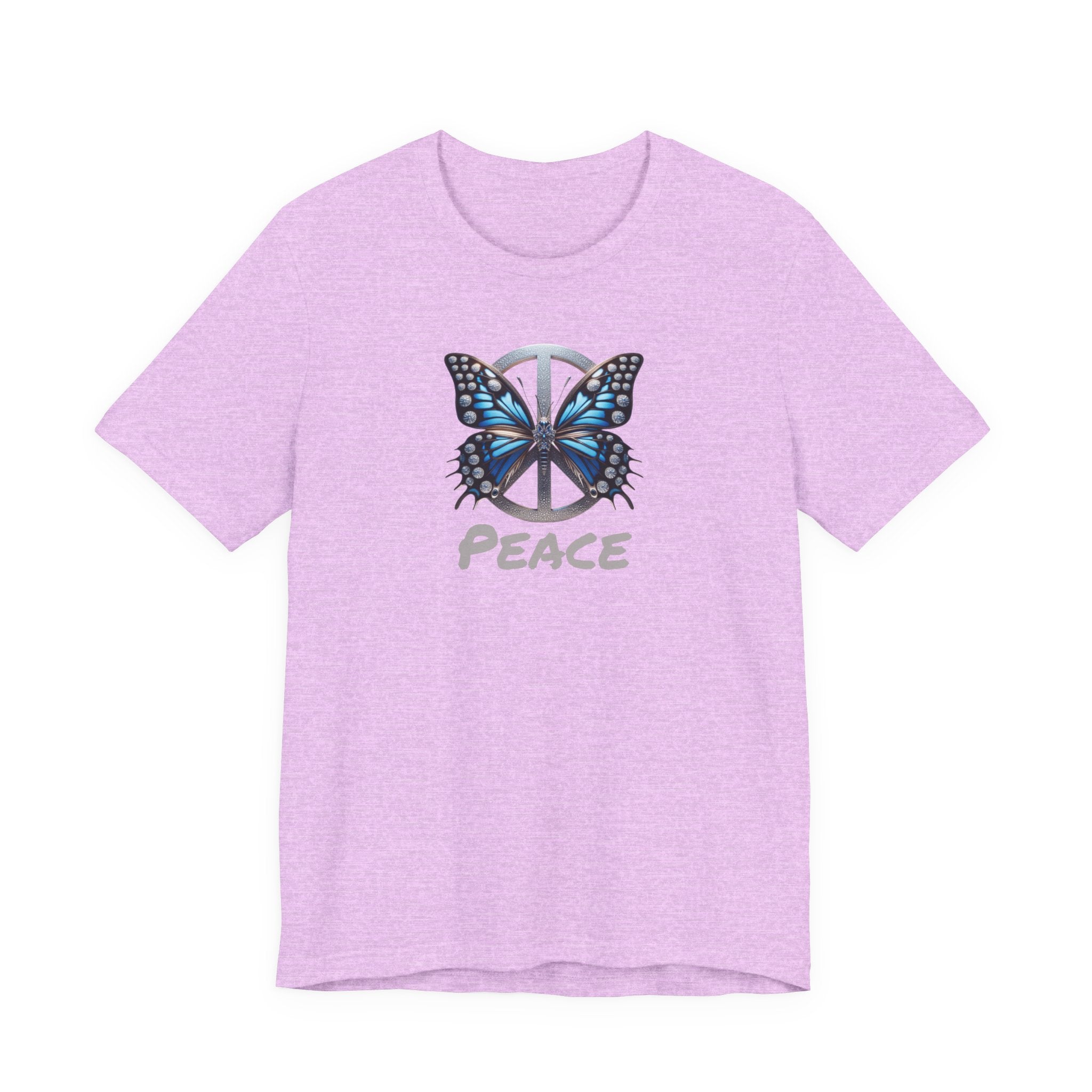 Butterfly Peace Graphic Tee — Blue Monarch Peace Sign Graphic Design