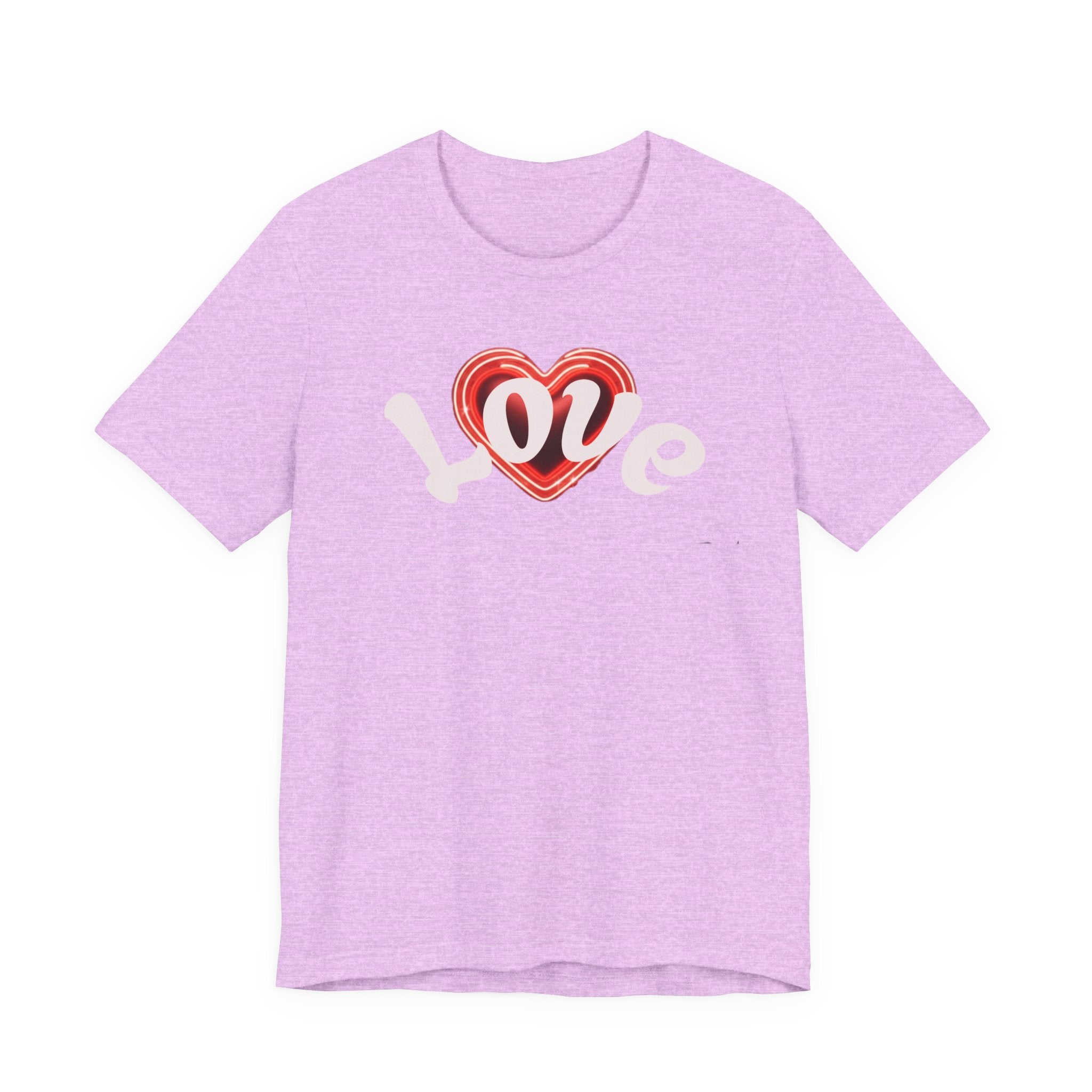 Love Glow Graphic Tee - Retro Red Heart Graphic Design T-Shirt