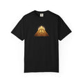 Gold Peace Pyramid Tee — Radiant Sun Graphic T-Shirt