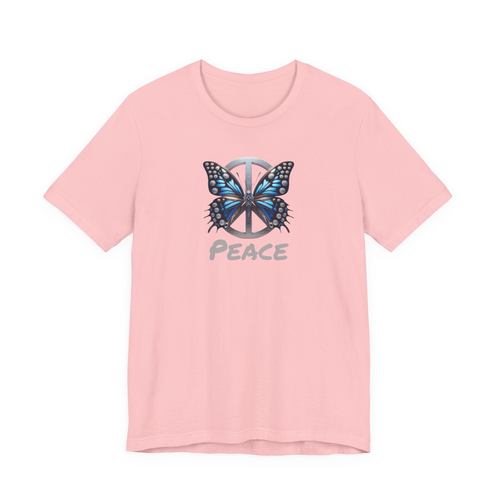 Butterfly Peace Graphic Tee — Blue Monarch Peace Sign Graphic Design