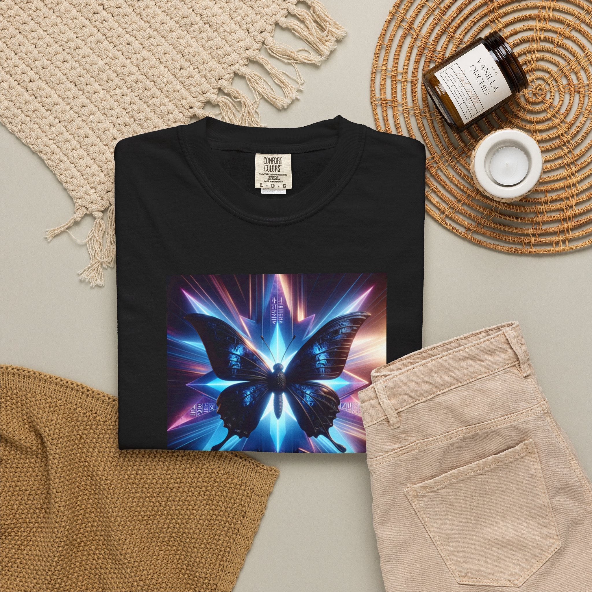 Butterfly Nebula T-Shirt — Cosmic Blue Vaporwave Graphic Tee