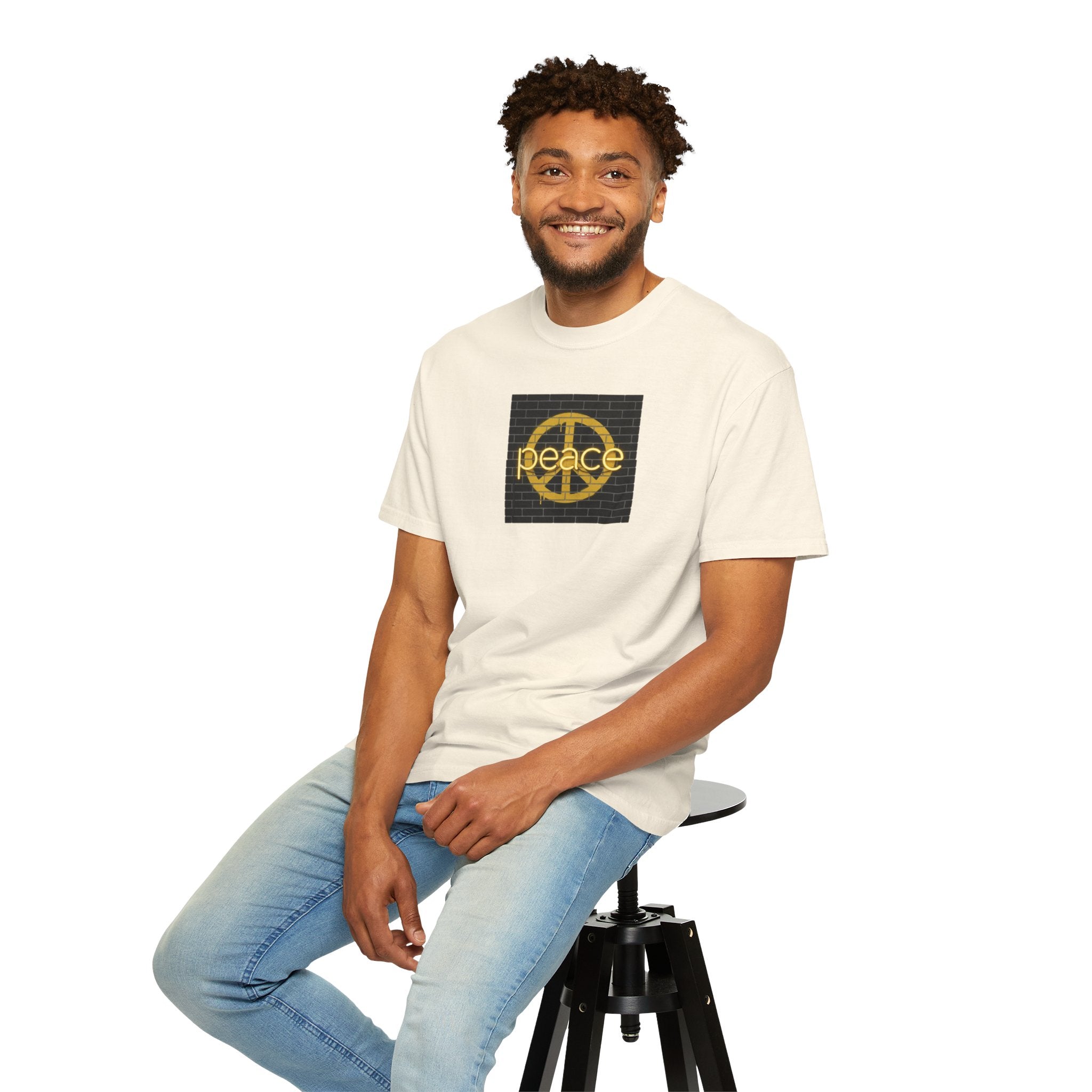 Golden Peace Neon Graphic T-Shirt