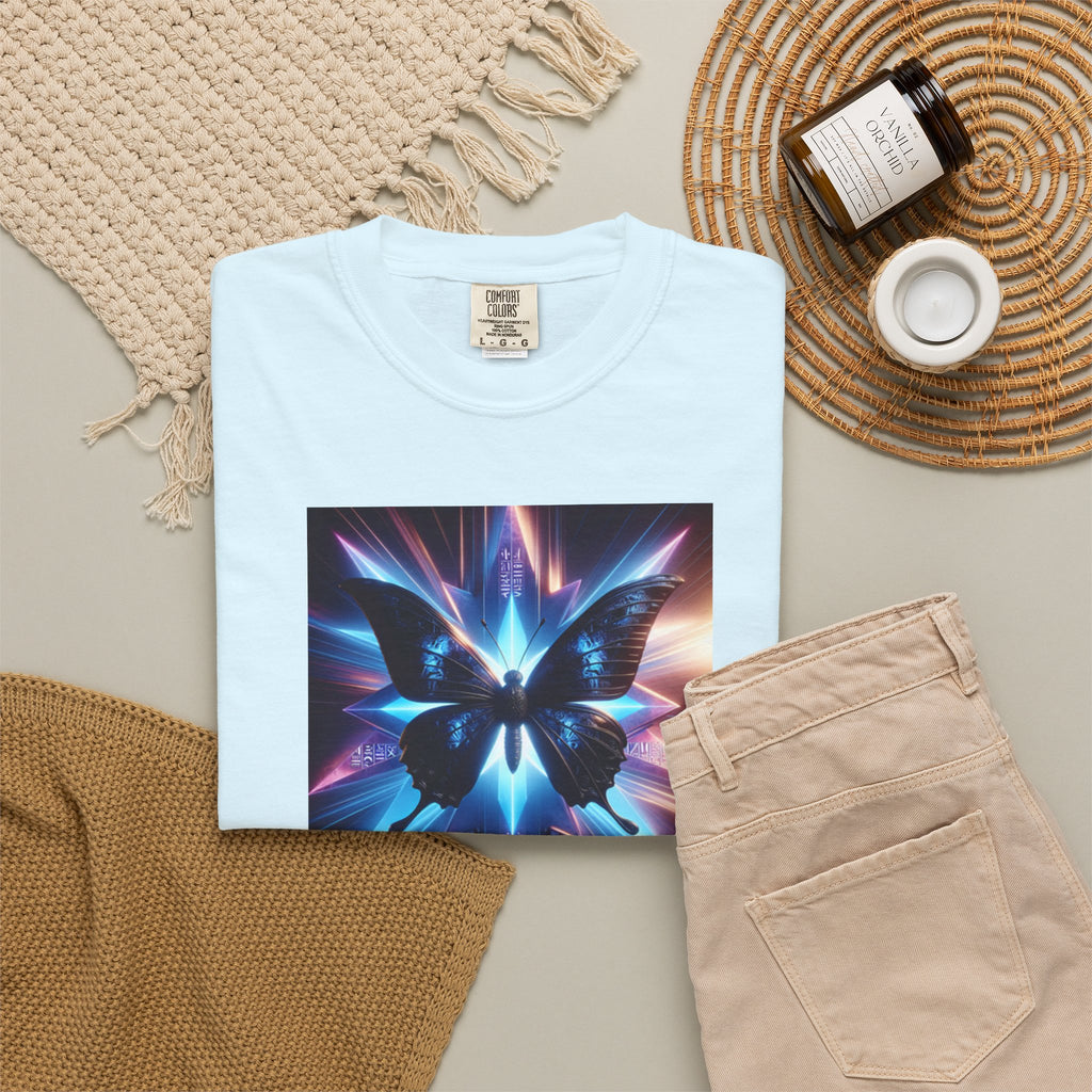 Butterfly Nebula T-Shirt — Cosmic Blue Vaporwave Graphic Tee