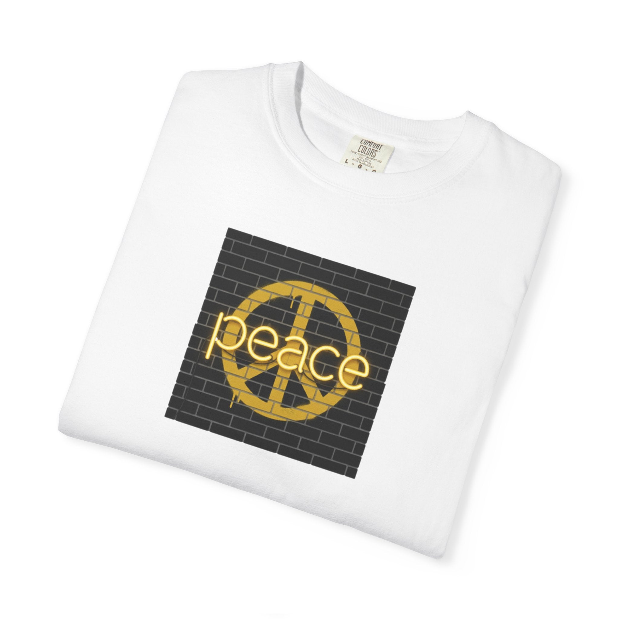 Golden Peace Neon Graphic T-Shirt