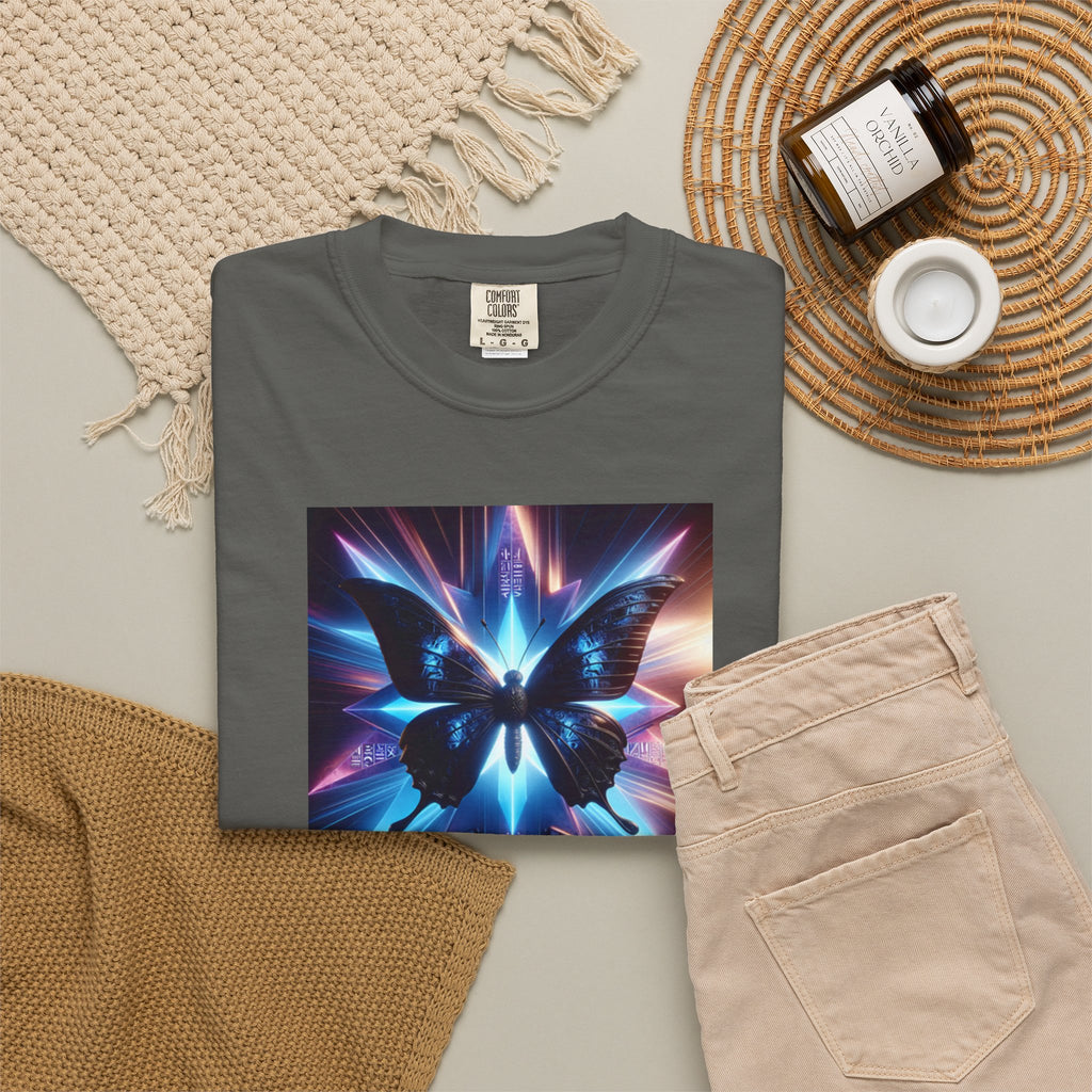 Butterfly Nebula T-Shirt — Cosmic Blue Vaporwave Graphic Tee