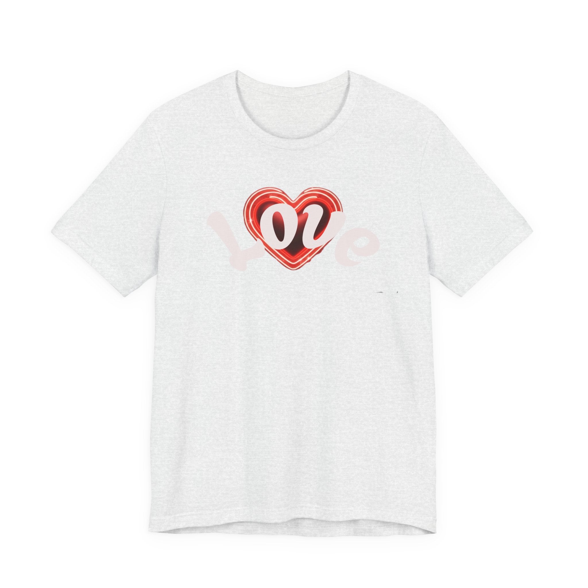 Love Glow Graphic Tee - Retro Red Heart Graphic Design T-Shirt