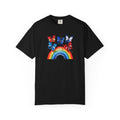 Positive Vibes Tee — Rainbow and Butterflies Graphic Design Tee