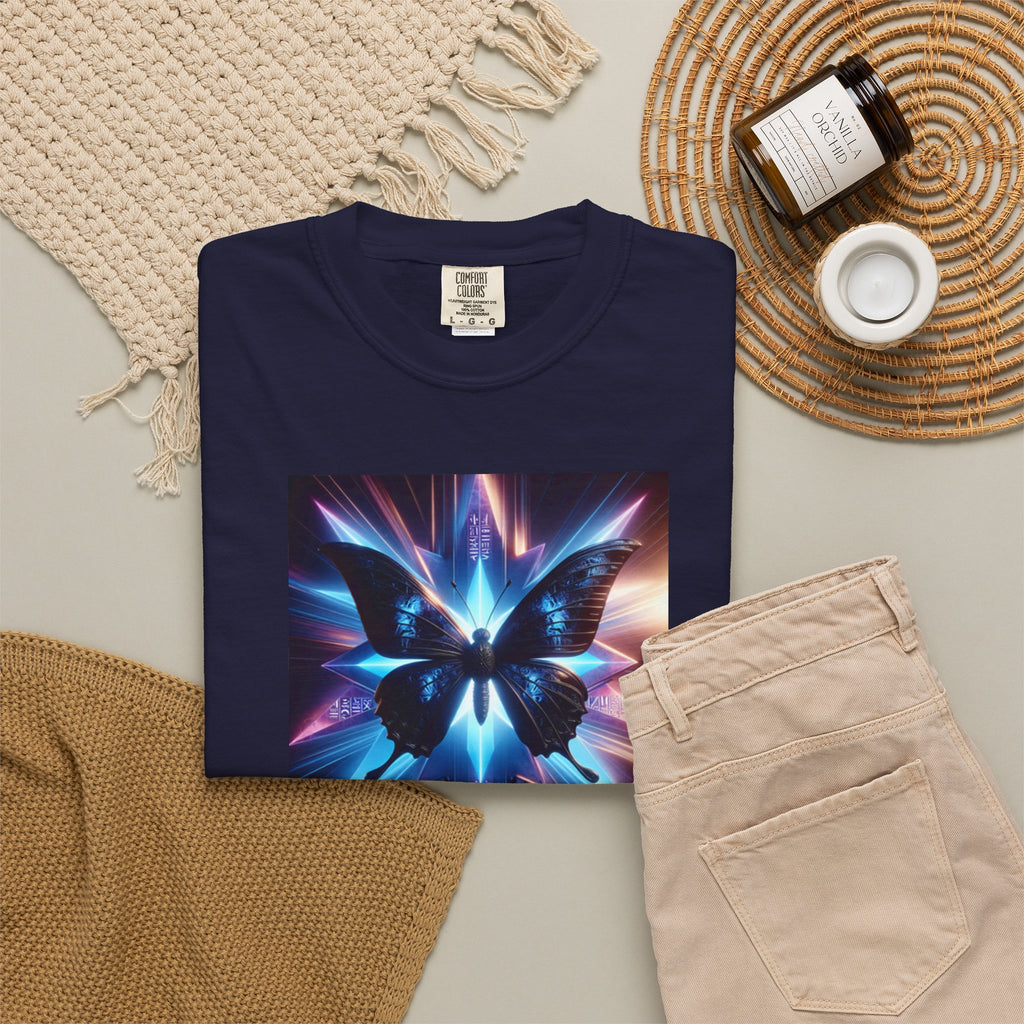 Butterfly Nebula T-Shirt — Cosmic Blue Vaporwave Graphic Tee