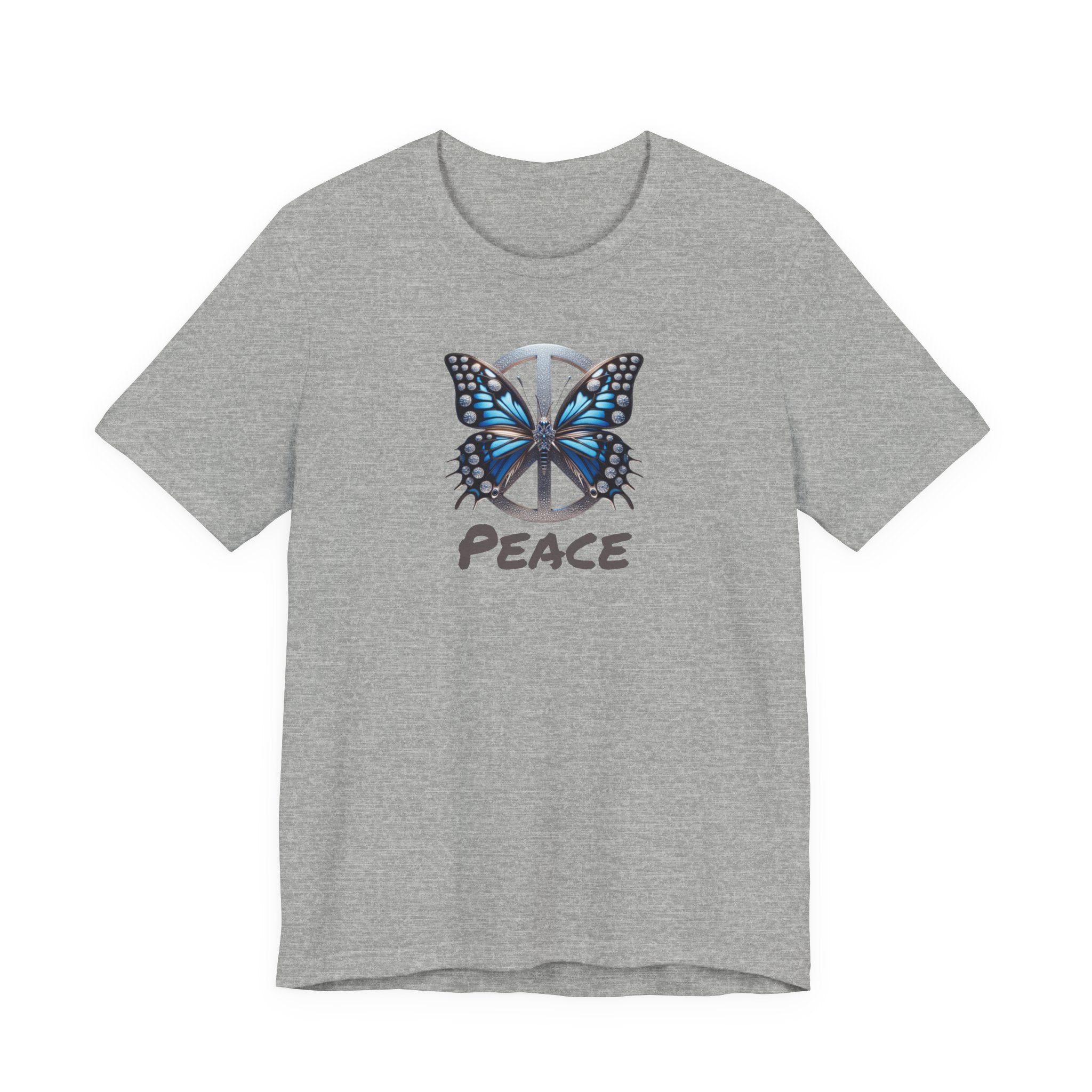 Butterfly Peace Graphic Tee — Blue Monarch Peace Sign Graphic Design